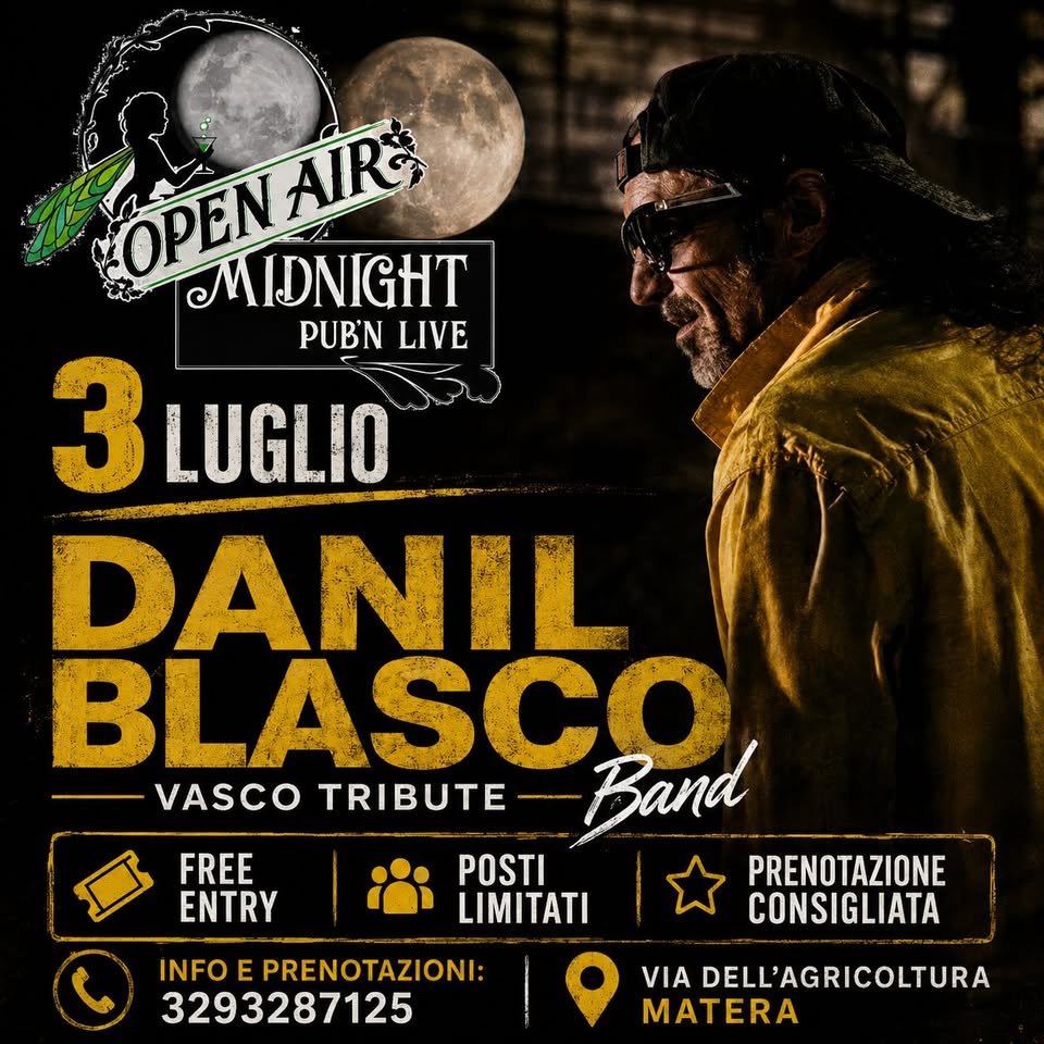 Evento Danil Blasco – Vasco Tribute Band Locandina Danil Blasco – Vasco Tribute Band - venerdì 3 luglio ore 22:15 - 00:15