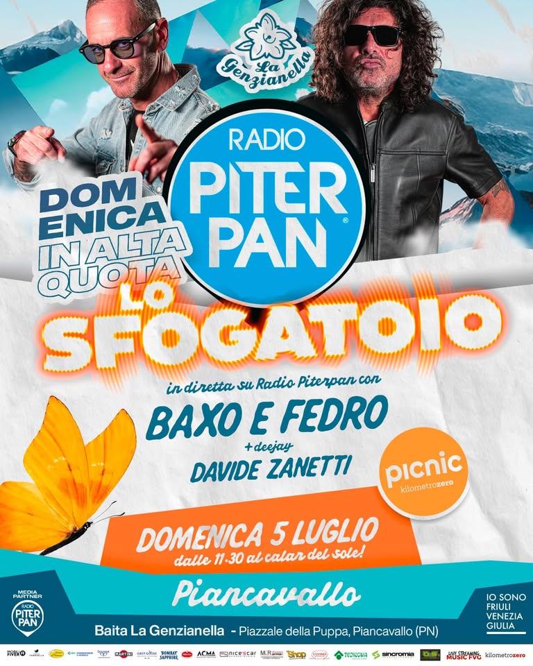 Evento Domenica in Alta Quota LO SFOGATOIO con BAXO e FEDRO a Piancavallo, La Genzianella Locandina Domenica in Alta Quota LO SFOGATOIO con BAXO e FEDRO a Piancavallo, La Genzianella - domenica 5 luglio ore 11:30 - 13:30