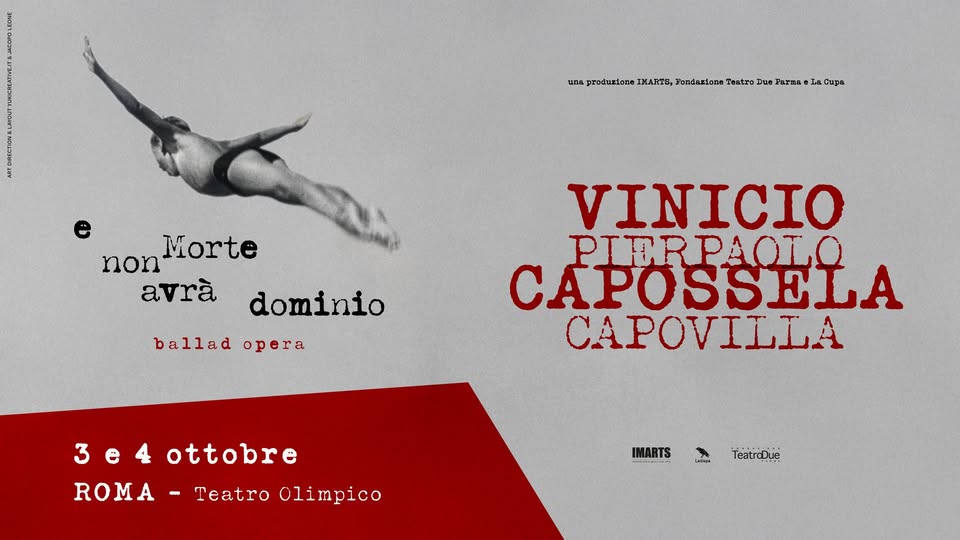 Evento E Morte non avrà dominio – Vinicio Capossela e Pierpaolo Capovilla – Romaeuropa Festival 2026 Locandina E Morte non avrà dominio – Vinicio Capossela e Pierpaolo Capovilla – Romaeuropa Festival 2026 - domenica 4 ottobre ore 17:00 - 19:00
