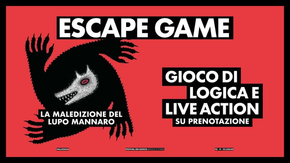 Evento ESCAPE GAME La Maledizione del Lupo Mannaro Locandina ESCAPE GAME La Maledizione del Lupo Mannaro - da venerdì 10 luglio - domenica 12 luglio 2026 ore 18:00 ore 23:59
