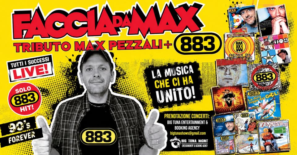 Evento Faccia Da Max – Max Pezzali/883 Tribute Live@Kalispera Risto Pizza Grill, Dolo (Ve) Locandina Faccia Da Max – Max Pezzali/883 Tribute Live@Kalispera Risto Pizza Grill, Dolo (Ve) - venerdì 26 febbraio ore 21:00 - 23:00