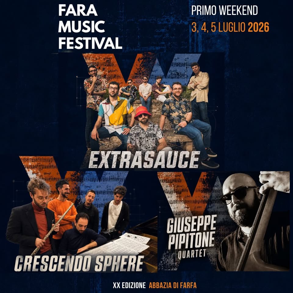 Evento Fara Music Festival, 3, 4, 5 Luglio 2026 Locandina Fara Music Festival, 3, 4, 5 Luglio 2026 - da venerdì 3 luglio - domenica 5 luglio 2026 ore 20:00 ore 23:30