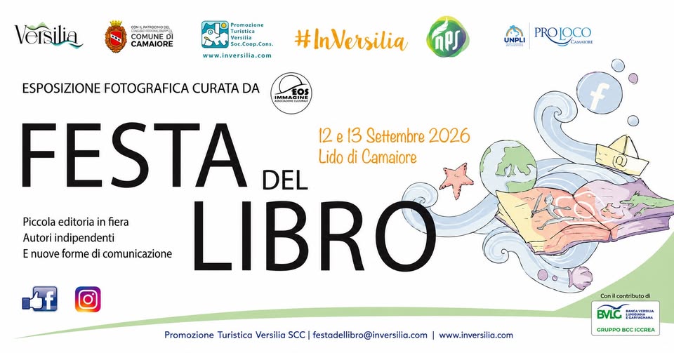 Evento Festa del Libro 2026 Locandina Festa del Libro 2026 - da sabato 12 settembre - domenica 13 settembre 2026 ore 10:00 ore 23:45