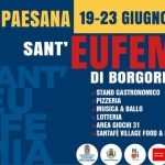 Festa Paesana Sant’Eufemia 2026 Potrebbe essere un'immagine raffigurante il seguente testo "EU FESTA PAESANA 19-23 GIUGNO 2026 SANT' EUFEMIA SANT DI BORGORICCO E0" STAND GASTRONOMICO PIZZERIA MUSICA & BAUo LOTTERIA MIAMIA AREA GIOCHI 31 SANTAFE VILLAGE FOOD & SPORT TAMOCIA EusTurt 11 edizione"