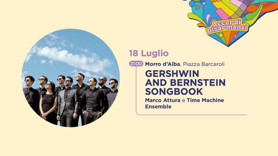 Evento Gershwin And Bernstein Songbook – 18 Luglio 2026 Locandina Gershwin And Bernstein Songbook – 18 Luglio 2026 - sabato 18 luglio ore 21:00 - 23:00