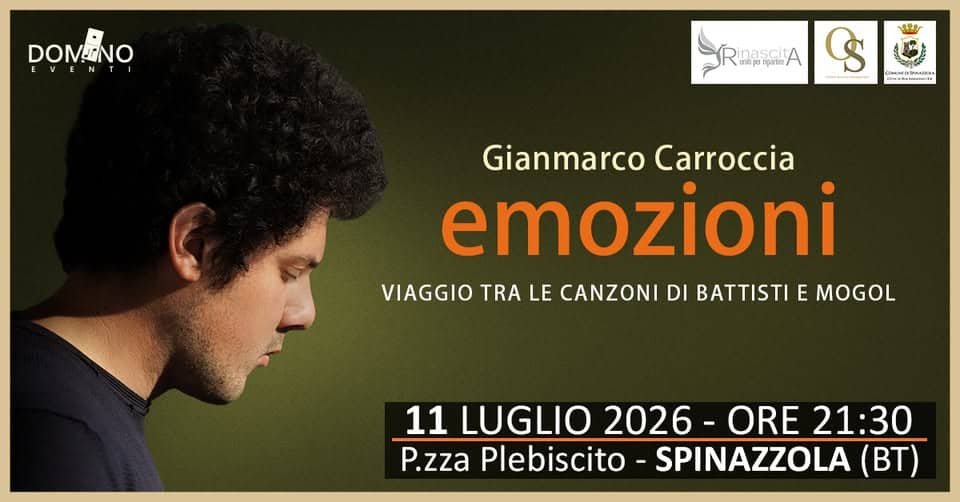 Evento Gianmarco Carroccia – EMOZIONI Locandina Gianmarco Carroccia – EMOZIONI - sabato 11 luglio ore 21:30 - 23:30