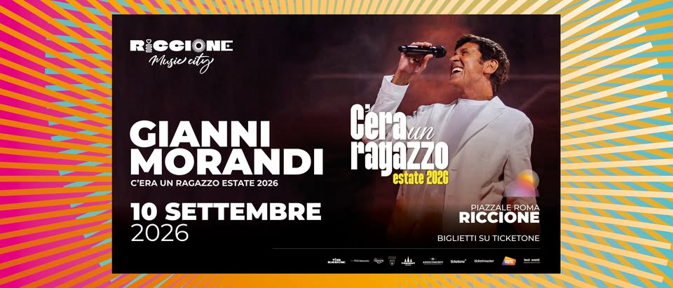 Evento Gianni Morandi – C’era un ragazzo Estate 2026 Locandina Gianni Morandi – C’era un ragazzo Estate 2026 - giovedì 10 settembre ore 21:00 - 23:00
