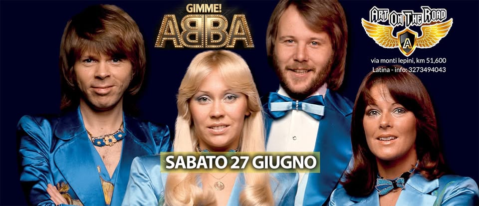 Evento Gimme ABBA live at Art On The Road, LATINA Locandina Gimme ABBA live at Art On The Road, LATINA - sabato 27 giugno ore 21:30 - 23:30