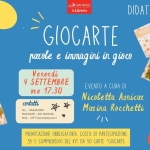 GIOCARTE. PAROLE E IMMAGINI IN GIOCO – Didattica in libreria Potrebbe essere un'illustrazione raffigurante mappa e il seguente testo "GOCARTE TE NPAOLO DIDATTICA IN LIBRERIA GIOCARTE laLibreria parole e immagini in gioco Venerdì 4 SETTEMBRE bl4e 17.30 GIOCARTE IN GIOCO IMMAGINI PAROLE 화 GOCAPTE GIOCARTE UQUE GNENGEDO GIOCARTE አፍ SUAGMENG GIOCARTE GIOCARTE contutti 0444321018 WHATSAPP- 0652236 MAIL SP.Vicenzoestpauls.it EVENTO A CURA DI Nicoletta Asnicar Marina ina Rocchetti GIOCARTE PRENOTAZIONE OBBLIGATORIA. COSTO DI PARTECIPAZIONE: 35 COMPRENSIVO DEL KIT DA 50 CARTE GIOCARTE"