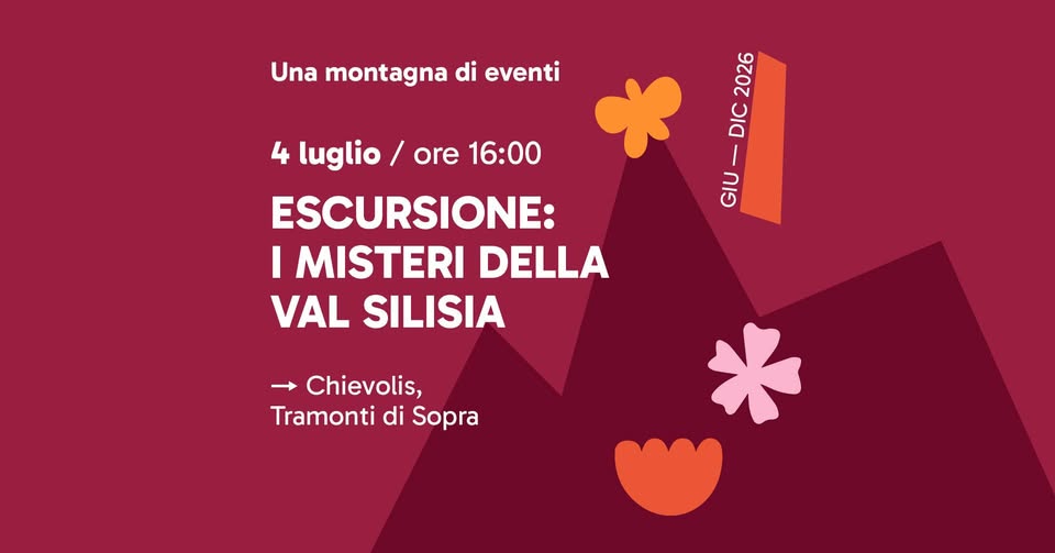 Evento I misteri della Val Silsia Locandina I misteri della Val Silsia - sabato 4 luglio ore 16:00 - 18:00