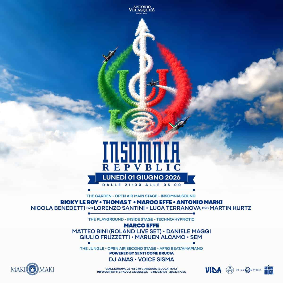 Evento Insomnia Republic Locandina Insomnia Republic - lunedì 1 giugno ore 21:00 - 05:00