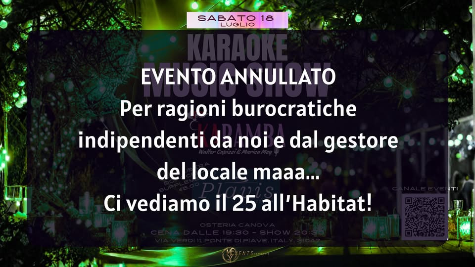 Evento KaRamba KaraokeMusicShow – Sabato 18.07Pizzeria Plavis Locandina KaRamba KaraokeMusicShow – Sabato 18.07Pizzeria Plavis - sabato 18 luglio ore 20:30 - 22:30