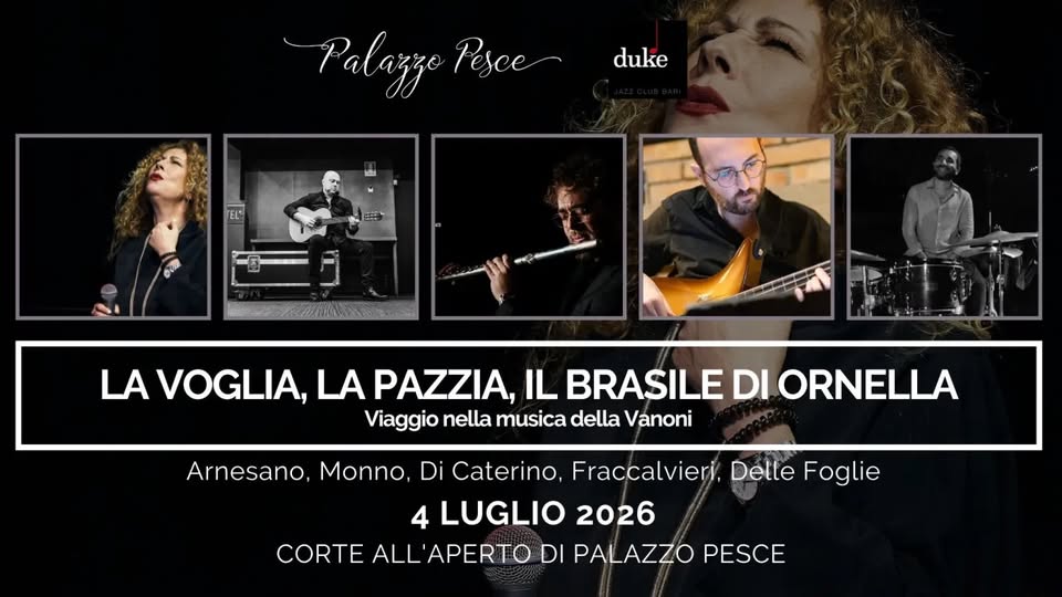 Evento La voglia, la pazzia, il Brasile di Ornella Viaggio nella musica della Vanoni Locandina La voglia, la pazzia, il Brasile di Ornella Viaggio nella musica della Vanoni - sabato 4 luglio ore 21:00 - 22:30