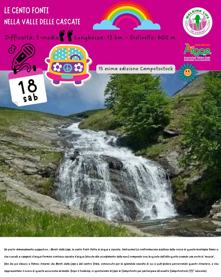 Evento Le Cento Fonti, Nella Valle Delle Cascate Locandina Le Cento Fonti, Nella Valle Delle Cascate - sabato 18 luglio ore 09:00 - 15:00