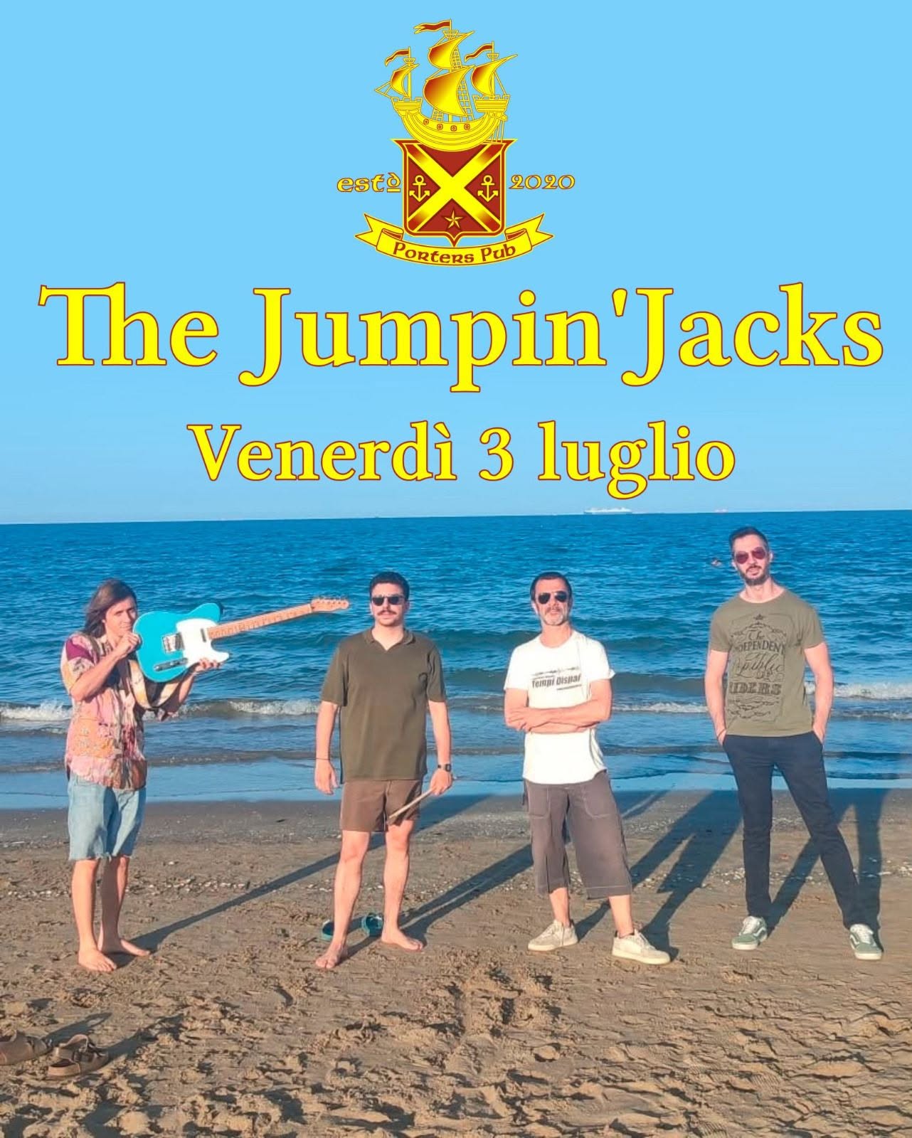 Evento Live – Porters Pub – The Jumpin’ Jacks Locandina Live – Porters Pub – The Jumpin’ Jacks - venerdì 3 luglio ore 22:00 - 00:00