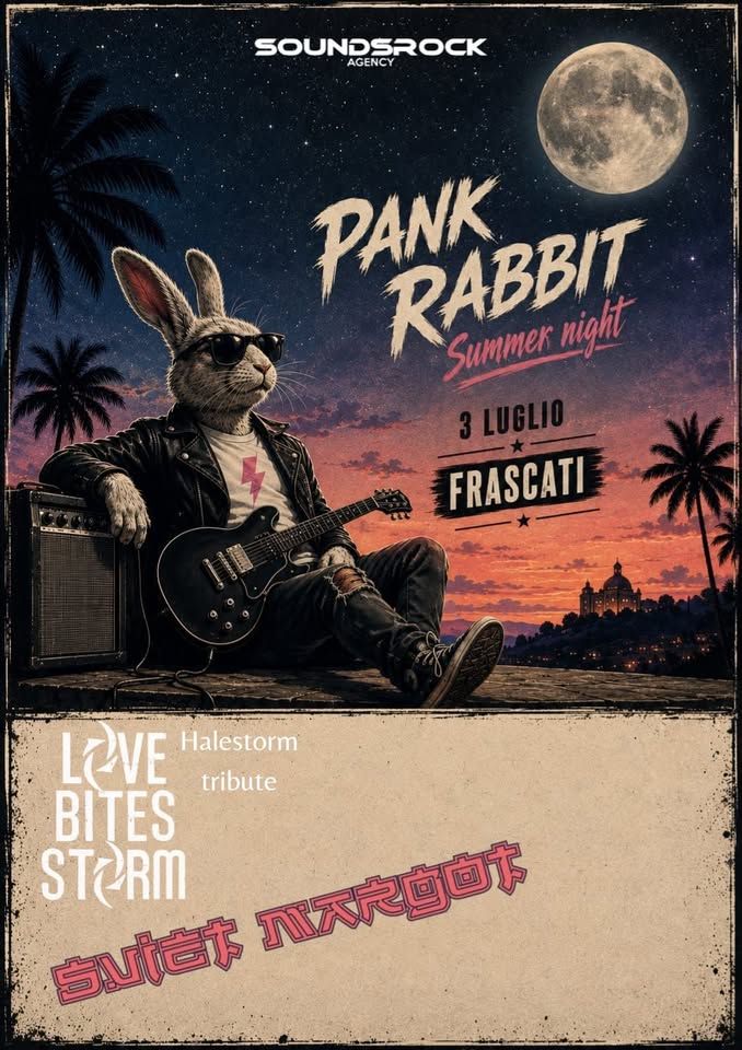 Evento LOVE BITES STORM Halestorm Tribute SVIET MARGOT @Pank Rabbit (frascati) Locandina LOVE BITES STORM Halestorm Tribute SVIET MARGOT @Pank Rabbit (frascati) - venerdì 3 luglio ore 20:00 - 22:00