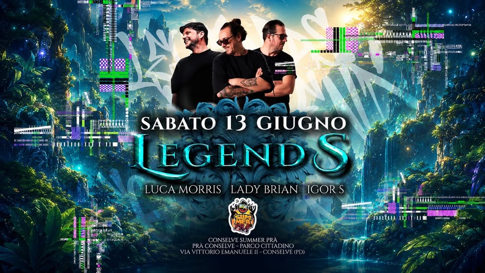 Evento Luca Morris, Igor S & Lady Brian – Conselve (PD) Locandina Luca Morris, Igor S & Lady Brian – Conselve (PD) - sabato 13 giugno ore 22:00 - 00:00