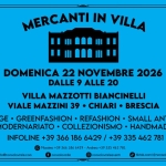MERCANTI IN VILLA MOSTRA MERCATO DOMENICA 22 NOVEMBRE VILLA MAZZOTTI CHIARI BS Mercanti In Villa Mostra Mercato Domenica 22 Novembre Villa Mazzotti Chiari Bs a Chiari (BS) il 22 novembre 2026