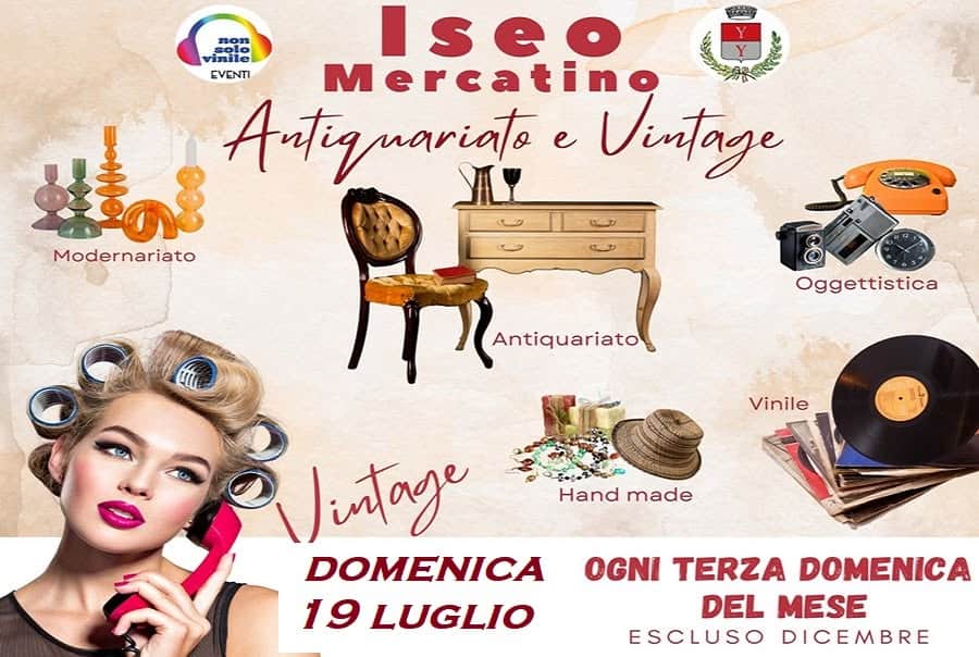 Evento mercatino antiquariato vintage handmade Iseo bs domenica 19 luglio Locandina mercatino antiquariato vintage handmade Iseo bs domenica 19 luglio - domenica 19 luglio ore 09:00 - 18:00