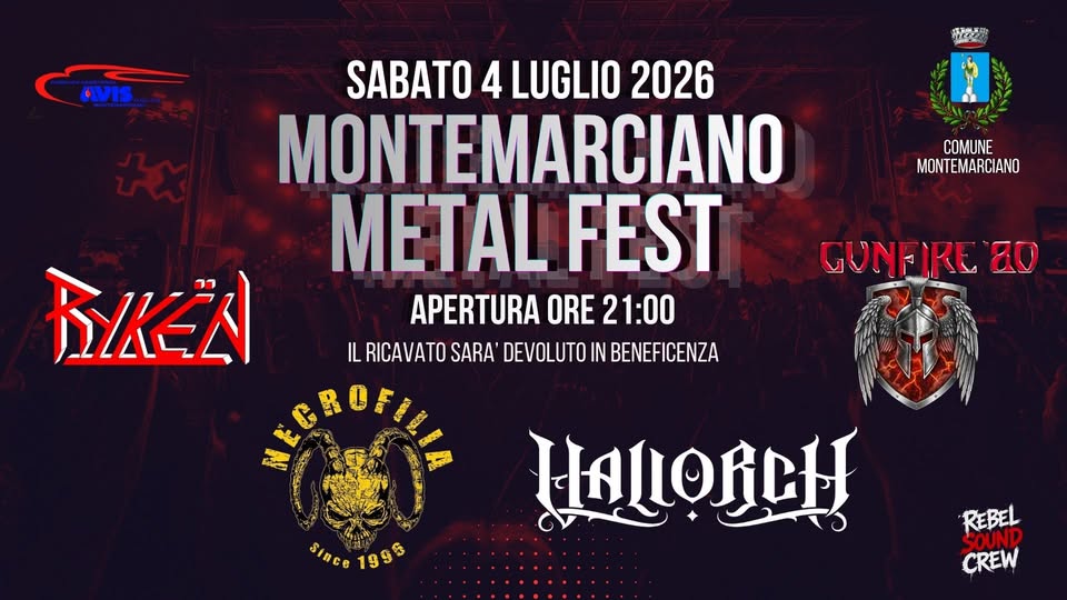 Evento Metal Fest – Montemarciano 2° Edition Locandina Metal Fest – Montemarciano 2° Edition - sabato 4 luglio ore 20:00 - 22:00