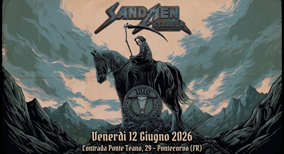 Evento METALLICA tribute band LIVE at Country House, PONTECORVO (Frosinone) Locandina METALLICA tribute band LIVE at Country House, PONTECORVO (Frosinone) - venerdì 12 giugno ore 21:30 - 23:30