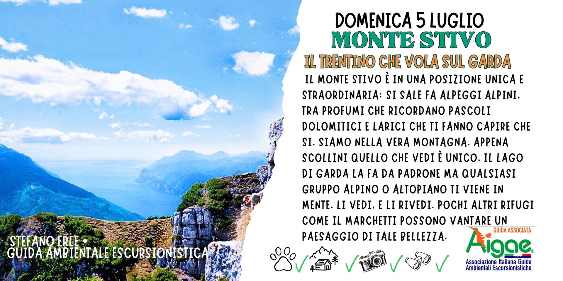 Evento Monte Stivo Il Trentino Che Vola Sul Garda Locandina Monte Stivo Il Trentino Che Vola Sul Garda - domenica 5 luglio ore 08:30 - 14:30