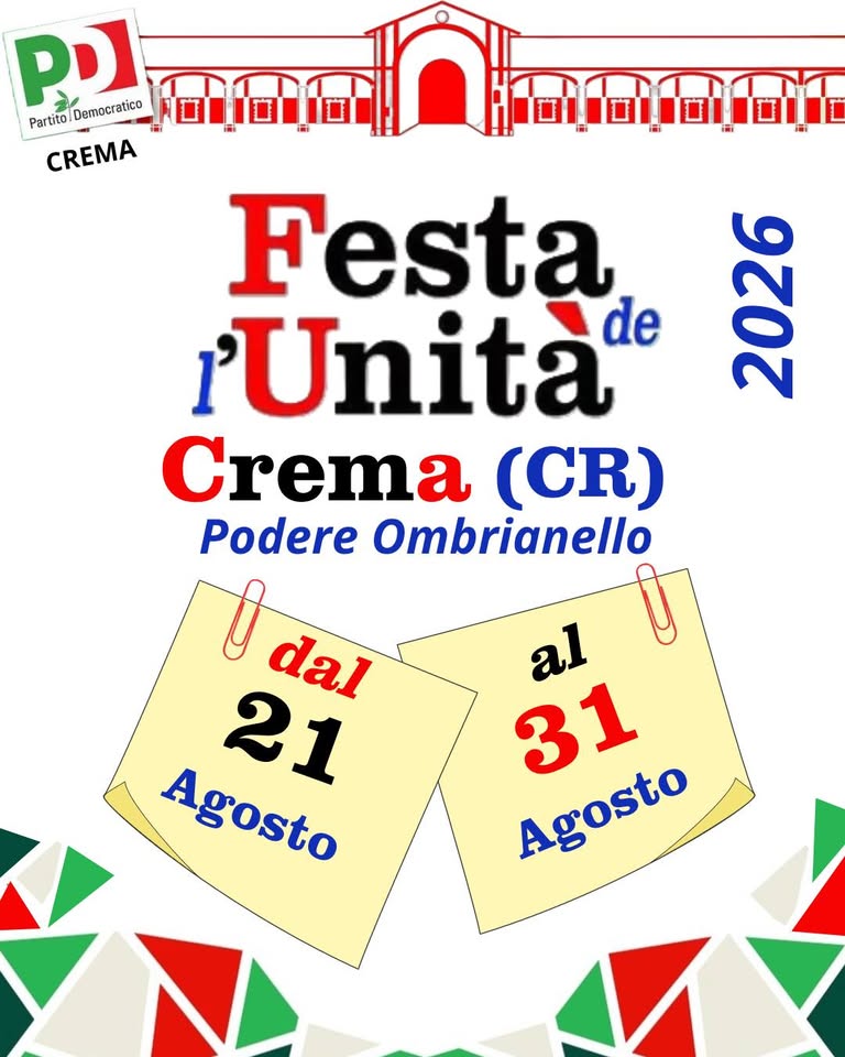 Evento Mostra mercato alla Festa di Ombrianello a Crema (Cr) Locandina Mostra mercato alla Festa di Ombrianello a Crema (Cr) - da venerdì 21 agosto - lunedì 31 agosto 2026 ore 19:00 ore 23:59