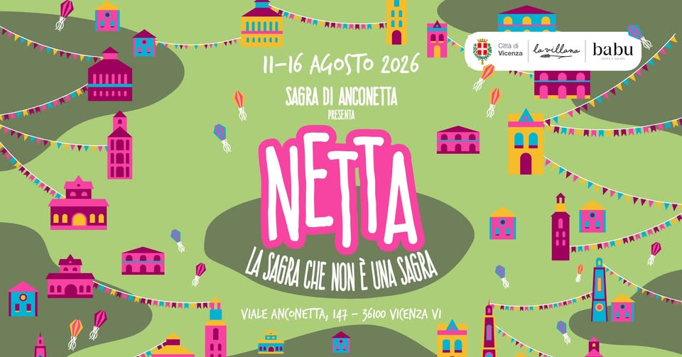 Evento Netta Summer Festival 2026 Locandina Netta Summer Festival 2026 - da martedì 11 agosto - domenica 16 agosto 2026 ore 19:00 ore 23:59