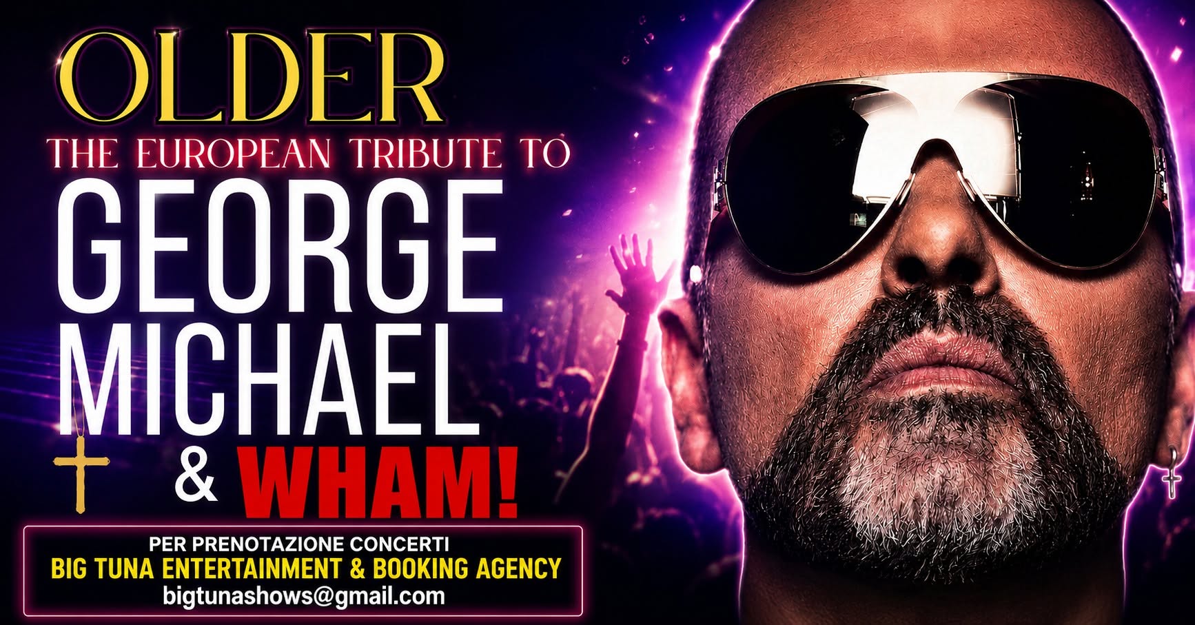Evento Older – George Michael & Wham! Tribute Band Live@Fanatiko’ Snack Music &Co (Lu) Locandina Older – George Michael & Wham! Tribute Band Live@Fanatiko’ Snack Music &Co (Lu) - venerdì 31 luglio ore 21:00 - 23:00