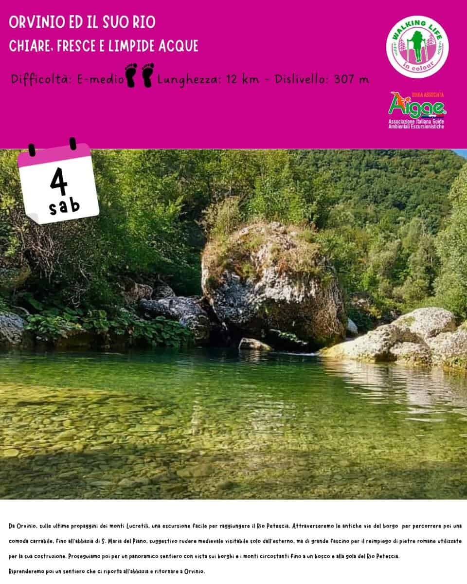 Evento Orvinio Ed Il Suo Rio Chiare, Fresche E Limpide Acque Locandina Orvinio Ed Il Suo Rio Chiare, Fresche E Limpide Acque - sabato 4 luglio ore 09:30 - 15:00