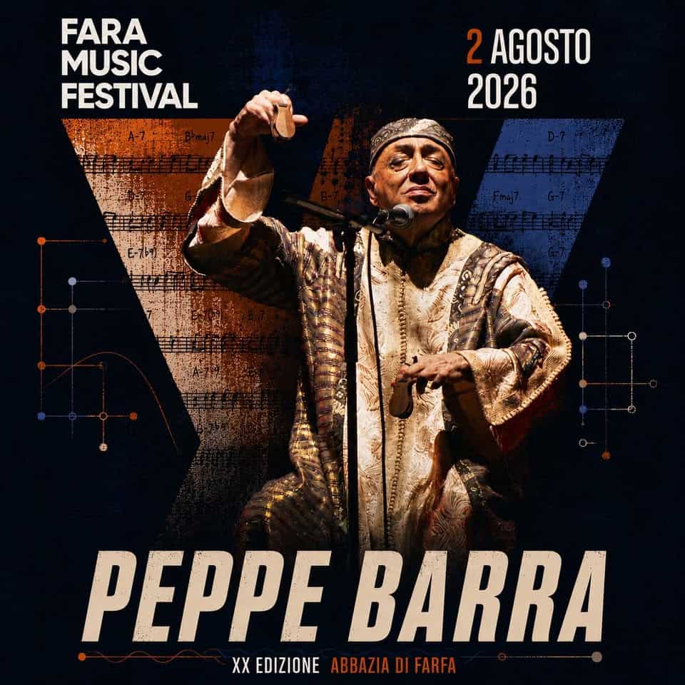 Evento PEPPE BARRA live Fara Music Festival Locandina PEPPE BARRA live Fara Music Festival - domenica 2 agosto ore 21:30 - 23:30