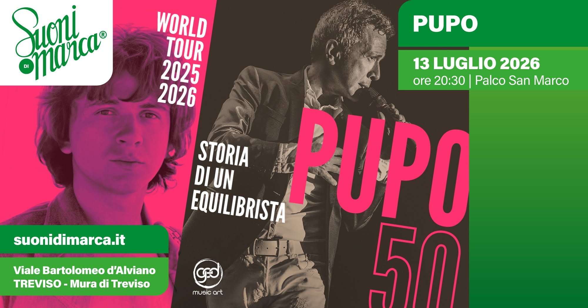 Evento Pupo Suoni di Marca 2026 Locandina Pupo Suoni di Marca 2026 - lunedì 13 luglio ore 18:00 - 01:00