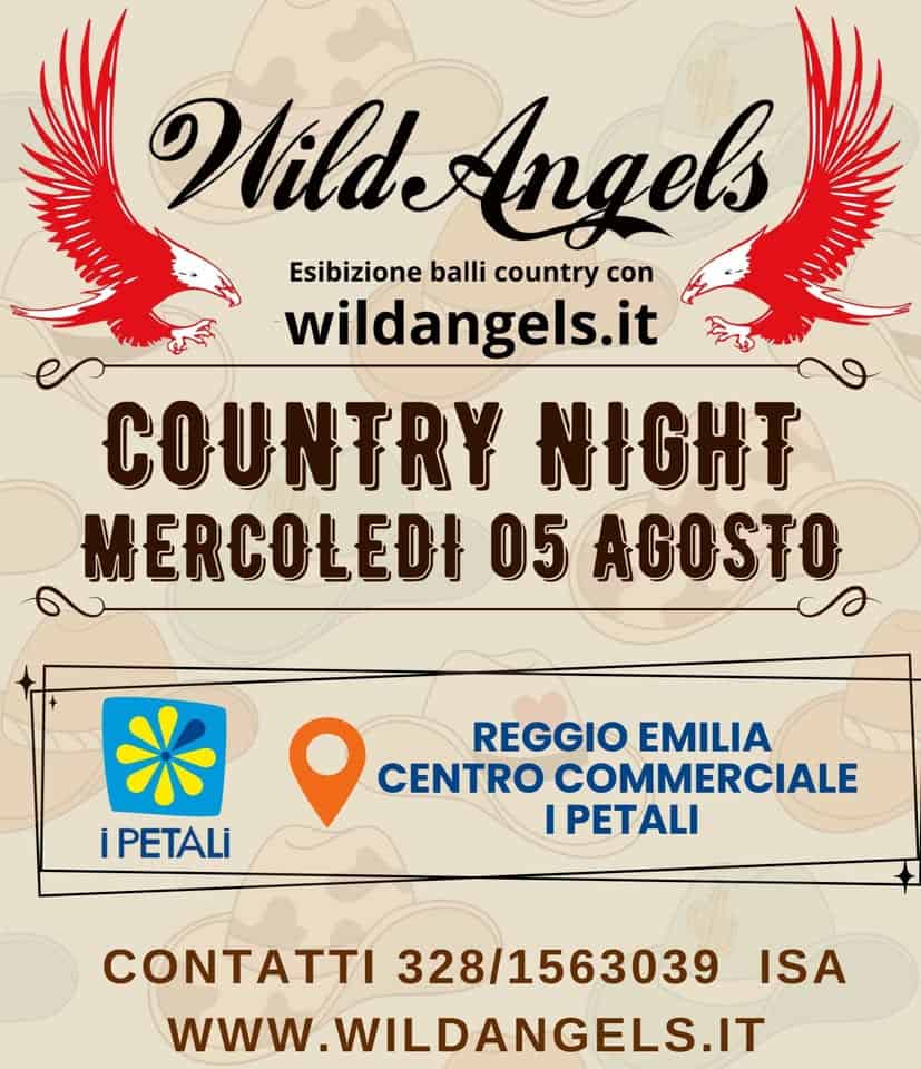 Evento Reggio Emilia Country, esibizione ai PETALI Locandina Reggio Emilia Country, esibizione ai PETALI - mercoledì 5 agosto ore 20:30 - 22:30