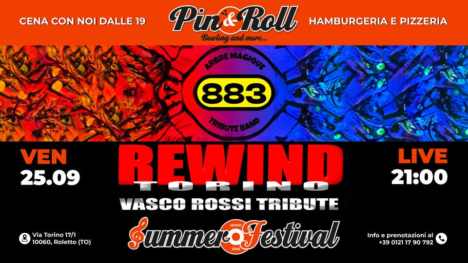 Evento Rewind & Arbre Magique 25.09 – Summer Music Festival 2026 Locandina Rewind & Arbre Magique 25.09 – Summer Music Festival 2026 - venerdì 25 settembre ore 21:00 - 23:00