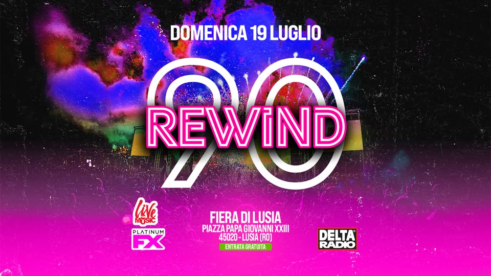 Evento Rewind90 – Lusia Ro Locandina Rewind90 – Lusia Ro - domenica 19 luglio ore 22:00 - 00:00