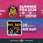 RIFF/RAFF – TRIBUTO ACDC Potrebbe essere un'immagine raffigurante il seguente testo "OGNI LIVEMUSIC LIVE MUSIC SERA FOOD & BEVERAGE DALLE ALLEORE ORE SPORT 8.0 SPETTACOLO SUMMER PRA2026 11 GIUGNO 28 GIUGNO colinboradiano Clttad Citbad Conpetre UNDRA 戰 PRESSO Prà Conselve INIZIO CONCERTI τΙΙ ORE 22.00 LP RIFF RAFF 26giu giugno ACADC TRIBUTE Riff Raff AC/DC RIBUTE BAND MEDIA PARTNER COMPANY RASO MEDIA PARTNER"