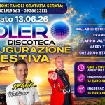 Sabato 13/06/26 Inaugurazione Discoteca BOLERO Summer a Scarlino Scalo (GR) il 13 giugno 2026