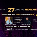 Immagine evento Sabato 27 Giugno Hidron Disco Summer Disco – Ring Il Sabato Da Grandi Sabato 27 Giugno Hidron Disco Summer Disco - Ring Il Sabato Da Grandi