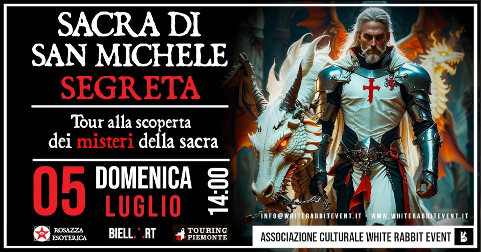 Evento SACRA DI SAN MICHELE SEGRETA Tour guidato tra i misteri dell’abbazia Locandina SACRA DI SAN MICHELE SEGRETA Tour guidato tra i misteri dell’abbazia - domenica 5 luglio ore 14:00 - 16:00
