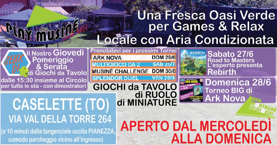 Evento Settimana di Divertimento, Giochi & Relax Locandina Settimana di Divertimento, Giochi & Relax - da mercoledì 24 giugno - domenica 28 giugno 2026 ore 17:00 ore 01:00