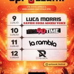 Sprizzami 2026 Potrebbe essere un'immagine raffigurante il seguente testo "မ sprizzami sprÚz XXVIII APRILE 5, MEGLIADINO SAN VITALE (PD) 9 LUGLIO LUCA MORRIS DAVIDE DEGLI ANGELI 10 LUGLIO 90TIME 11 LUGLIO laramblo 12 LUGLIO DJ REUNION sprizzami_festival Food Foodpartner partner, COSTANTIN รางชอก servizio সেমরাা ΑTΕΞΝA LneRn MEGLIADINO 우7 P R o"