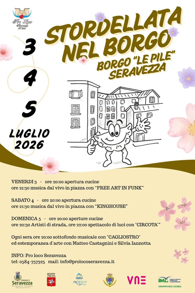 Evento Stordellata nel borgo Locandina Stordellata nel borgo - da venerdì 3 luglio - sabato 4 luglio 2026 ore 20:00 ore 00:00