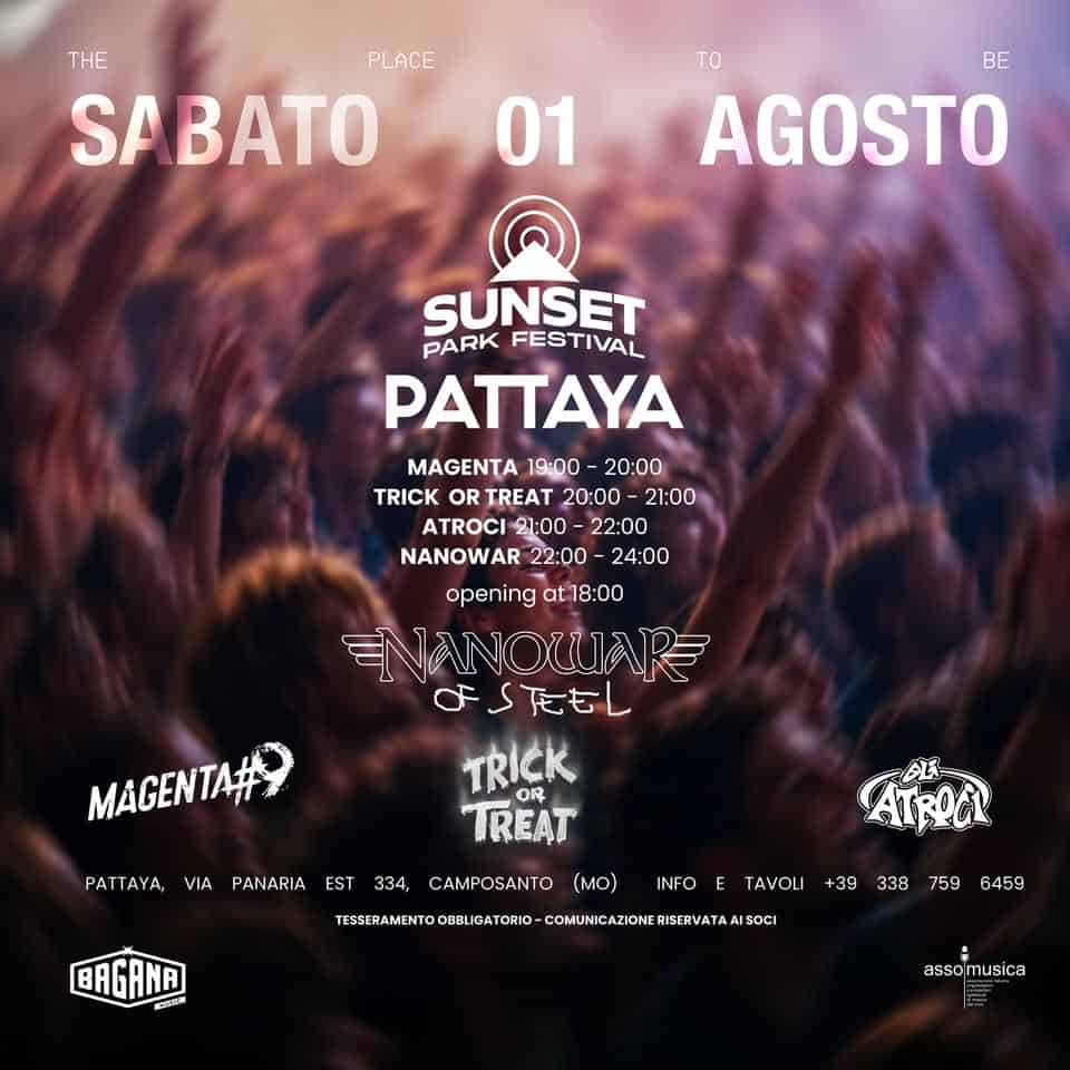 Evento Sunset Festival Locandina Sunset Festival - sabato 1 agosto ore 18:00 - 20:00