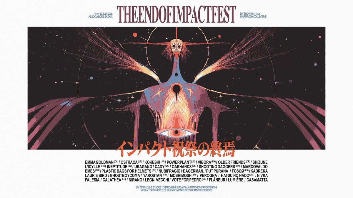 Evento The End Of Impact Fest July 10 – 11 – 12, 2026 Locandina The End Of Impact Fest July 10 – 11 – 12, 2026 - da venerdì 10 luglio - domenica 12 luglio 2026 ore 19:00 ore 23:45