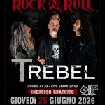 TREBEL (mash-up) live @ Rock’n’Roll Club, RHO! Potrebbe essere un'immagine raffigurante chitarra e il seguente testo "ROCK ROLL WHEED TREBEL DOORS 21:30 LIVE SHOW 22:00 BLACK INGRESSO GRATUITO DOG က်ဆုနု် GIOVEDÌ GIUGNO 2026 Rock'n'RollClub Rock' via Magenta, 77 7-RHO(MI) RHO (MI) PRENOTAZIONI PER CENA 3312739696/0226301156"