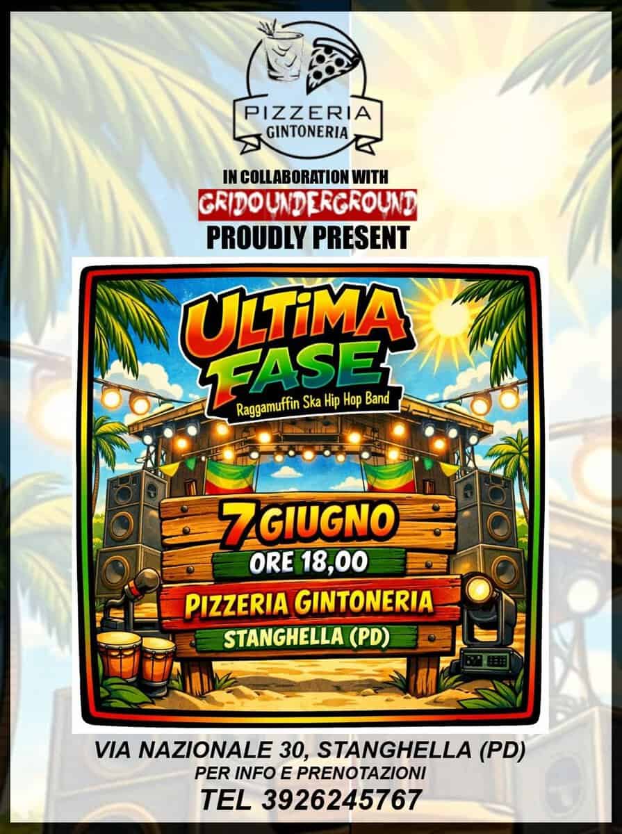 Evento Ultima Fase Live Locandina Ultima Fase Live - domenica 7 giugno ore 18:00 - 20:00