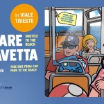 Vado al mare, in VIALE TRIESTE, in navetta/ Orari GIUGNO Potrebbe essere un'immagine raffigurante il seguente testo "in VIALE TRIESTE PRENDI BUSI UNA FAIDIP ESARO BII PIỬ SOSTENIBRLE MARO SEMPRE VADO AL MARE TO THE SHUTTLE BEACH IN NAVETTA DAI PARCHEGGI ALLE FREE RIDE FROM CAR SPIAGGE CORSE GRATUITE PARK TO THE BEACH Misit PESARO PESARO ENLARE6N2THEGOS REEE eoBHu lees adriabus"