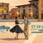 Immagine evento Vintage Village Un Borgo in Festa a San Benedetto del Tronto (AP) Potrebbe essere un disegno raffigurante una o più persone e il seguente testo "លពរីជ VintogeVillage Vintage Village FESTA FESTA UN BORGO IN 17-18 17-18LUGLIO PAESE PAESEALTO ALTO SAN BENEDETTO DEL TRONTO"