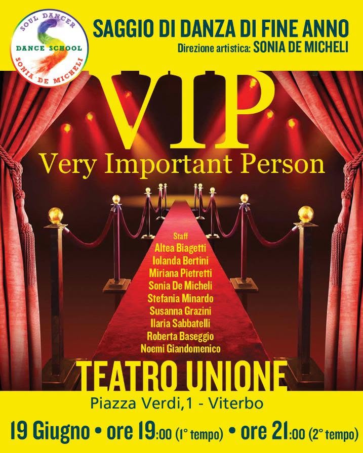 Evento VIP – saggio di danza Soul Dancer dance school Locandina VIP – saggio di danza Soul Dancer dance school - venerdì 19 giugno ore 19:00 - 21:00