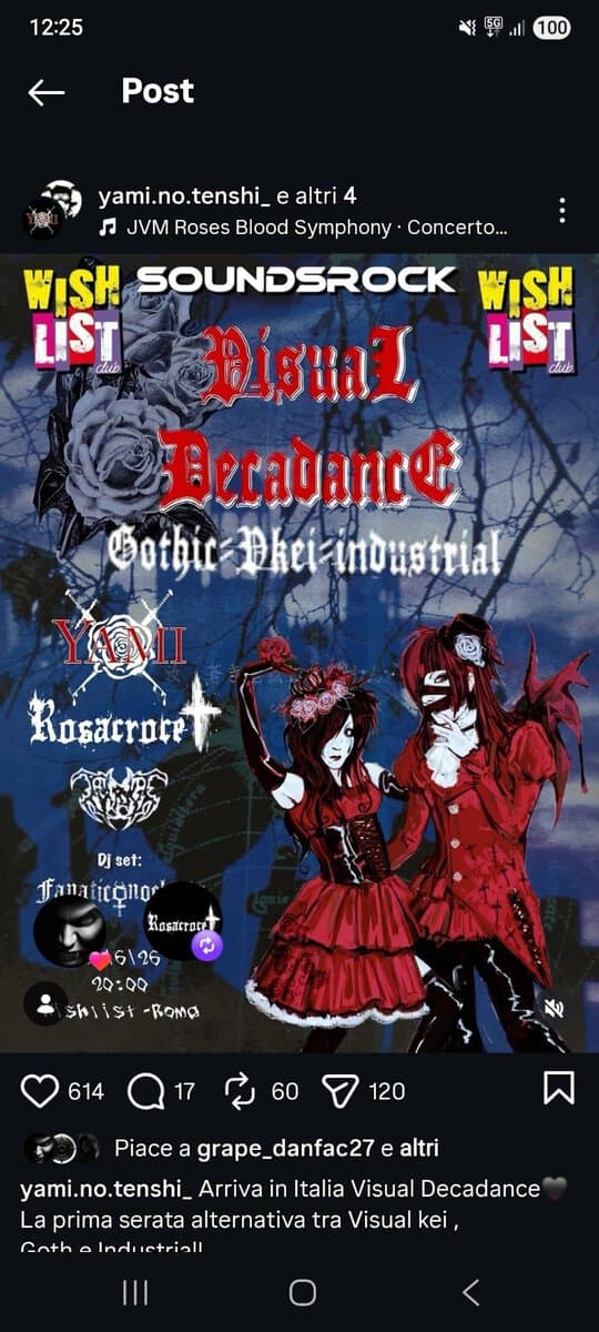 Evento Visual Decadence Night Gothic Vk Industrial @Wishlist Roma Locandina Visual Decadence Night Gothic Vk Industrial @Wishlist Roma - domenica 28 giugno ore 20:00 - 22:00